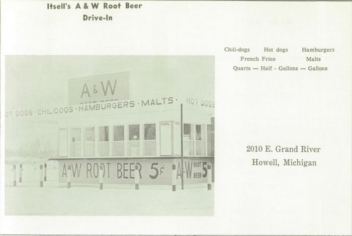A&W Restaurant - Howell - 2010 E Grand River Ave 1961